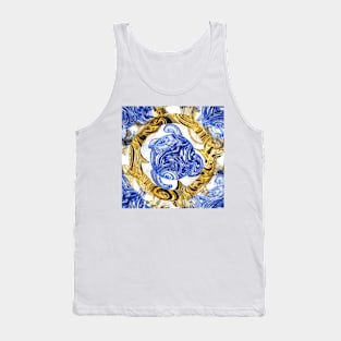 A golden ring on blue Tank Top